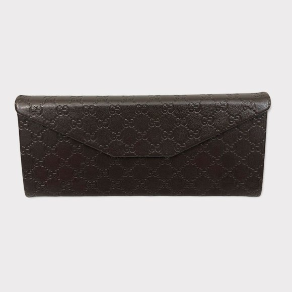 Gucci Logo Print Hard Shell Foldable Triangle Glasses Sunglasses Case Only Case